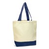 Elba Cotton Tote Bags Natural Royal Blue